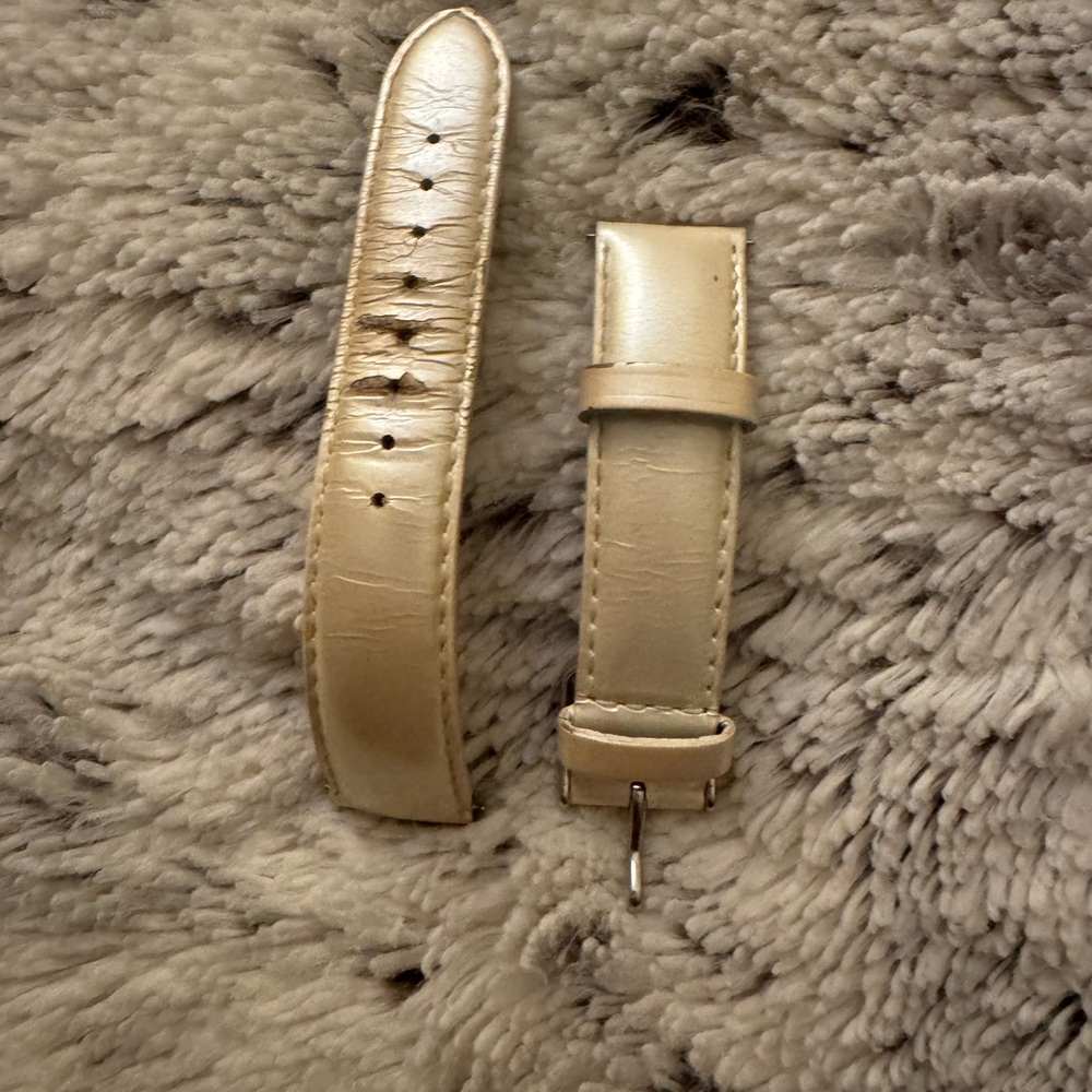 Michele Gold Leather Watch Strap